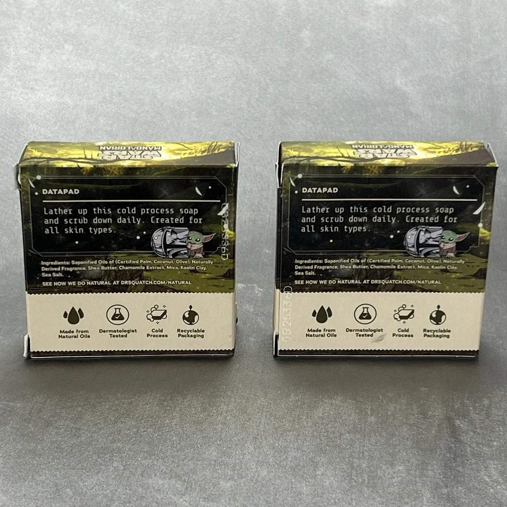 Lot of 2 - Dr Squatch Mandalorian Zen Cleanse Star Wars Limited Edition Mens Bar